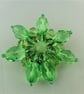 Ladies Wire Wrapped Green Crystal Beaded Flower Brooch - Image 2