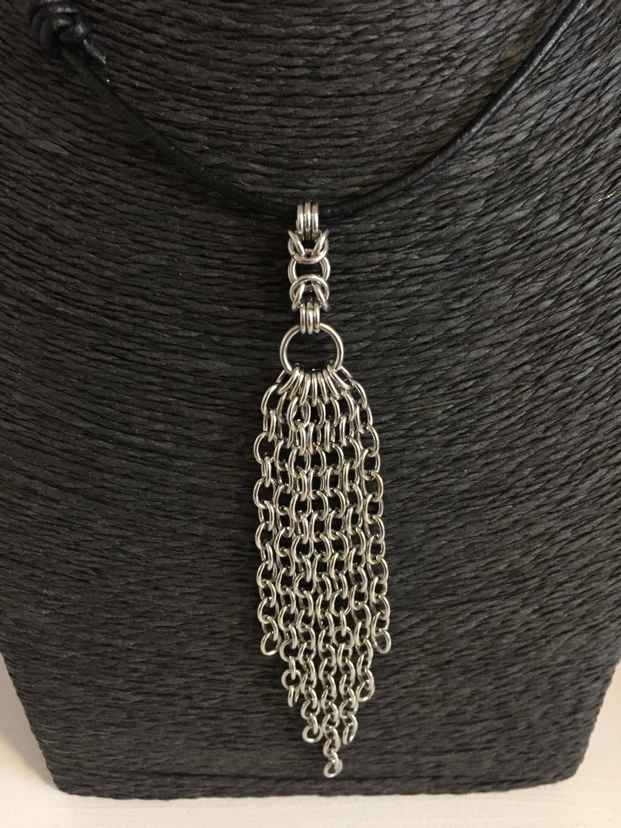 Stainless Steel Tassel Pendant Chain Necklace, Birthday gift for her