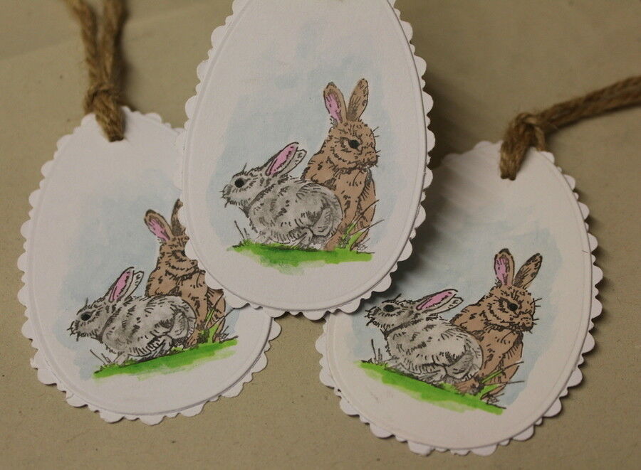 White Easter Bunny Tags - Set of 10