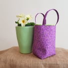 Mini gift bag; mauve with green