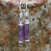 Silver and Amethyst earrings Scrolls