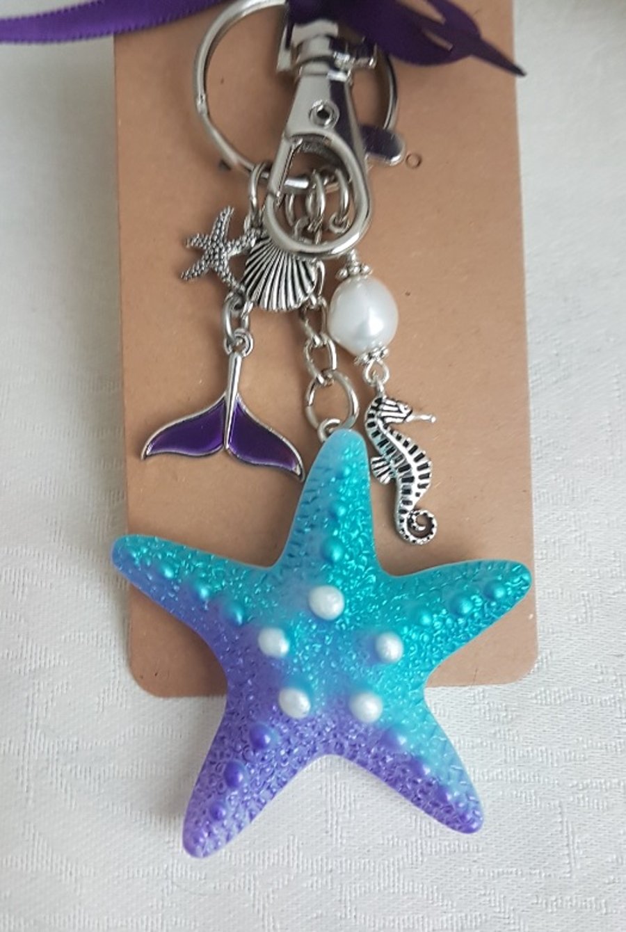 Gorgeous Starfish Key ring - Bag Charm - Key Chain