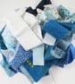 Bundle of Blue and Multicoloured Fabric Strips for Patchwork and Crafting - Image 4