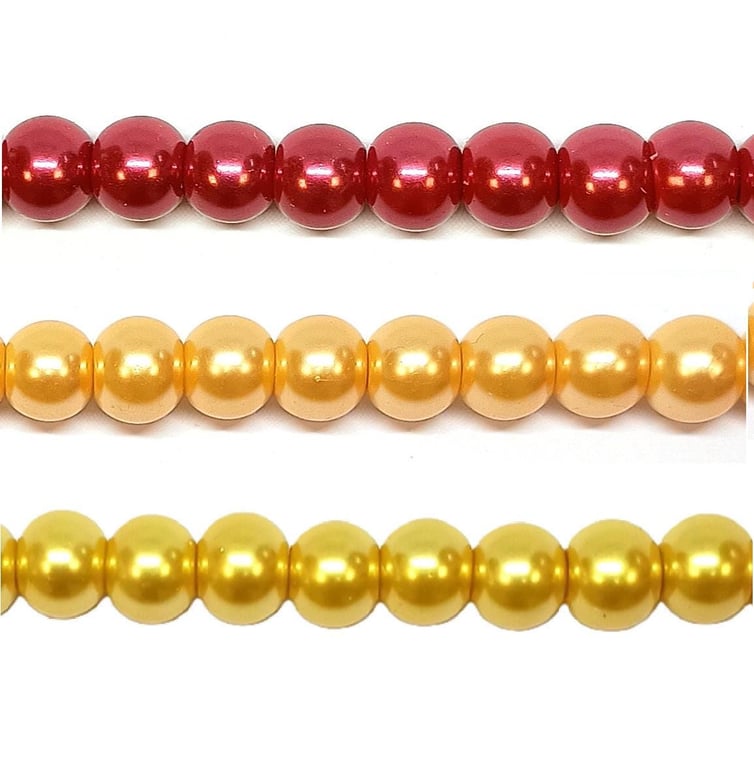 Purple Glass Pearl Beads, 6mm 8mm for Jewellery Making, Wedding Bridal Pearls