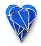 Triple Heart Stained Glass Suncatcher 017 Blue Sapphire Wedding 45th