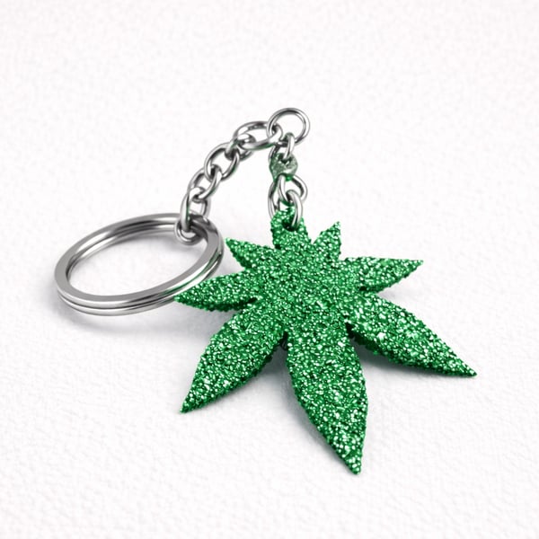 Handmade Custom Leaf Keyring – 3D Printed, Personalised Colour, Made to Order UK
