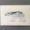 Polar bear hand painted card 