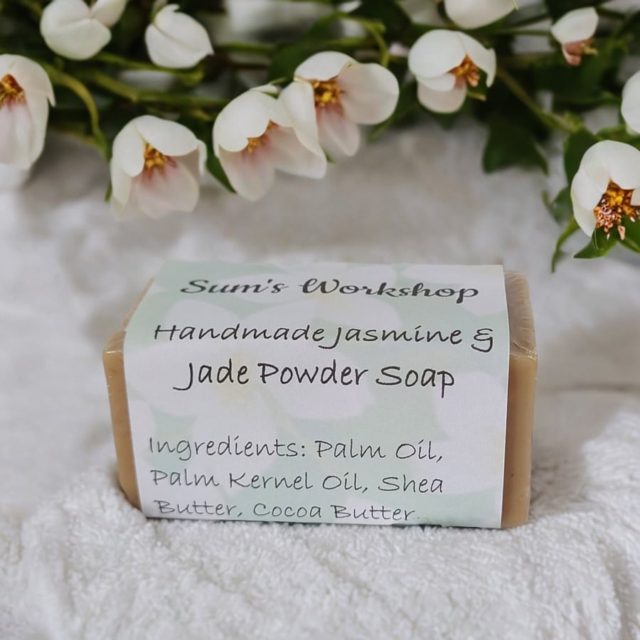 Handmade Jasmine & Jade Powder Soap