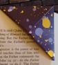 Set of Five Hand-Folded Corner Bookmarks – Purple, Gold & Upcycled Book Pages - Image 3
