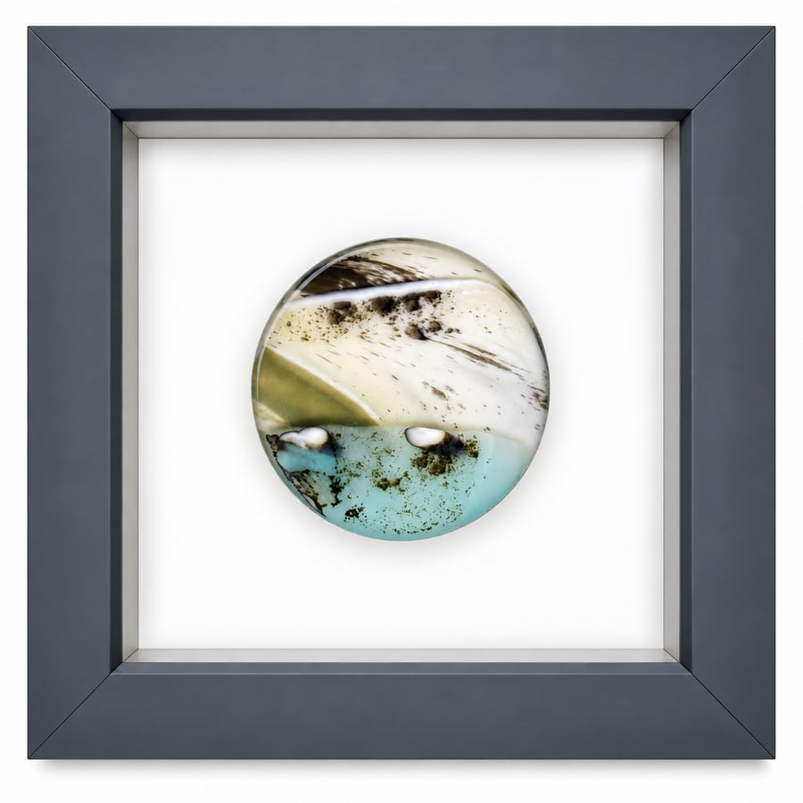 Framed fused glass rondel - F