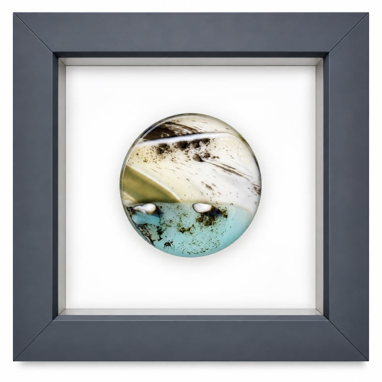 Framed fused glass rondel - F