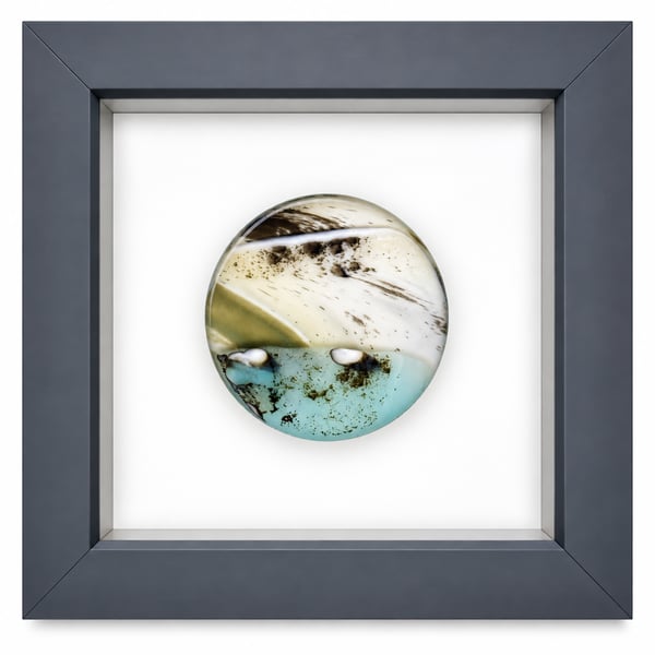 Framed fused glass rondel - F