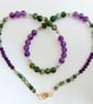 Amethyst, Moss Agate & Crystal Necklace - Birthday, Anniversary, Gifts For Her - Image 1