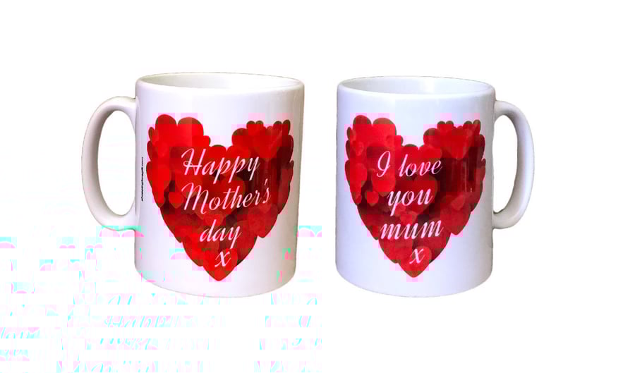 Happy Mother's Day x  I Love You Mum x Mug. Mothers day mugs
