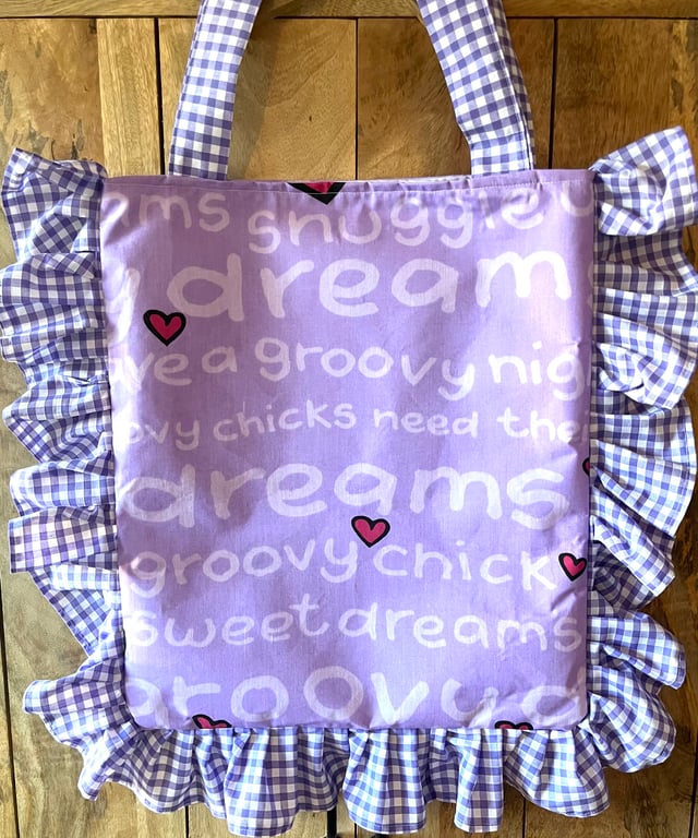 Groovy Chic Ruffled Retro Tote Bag. 