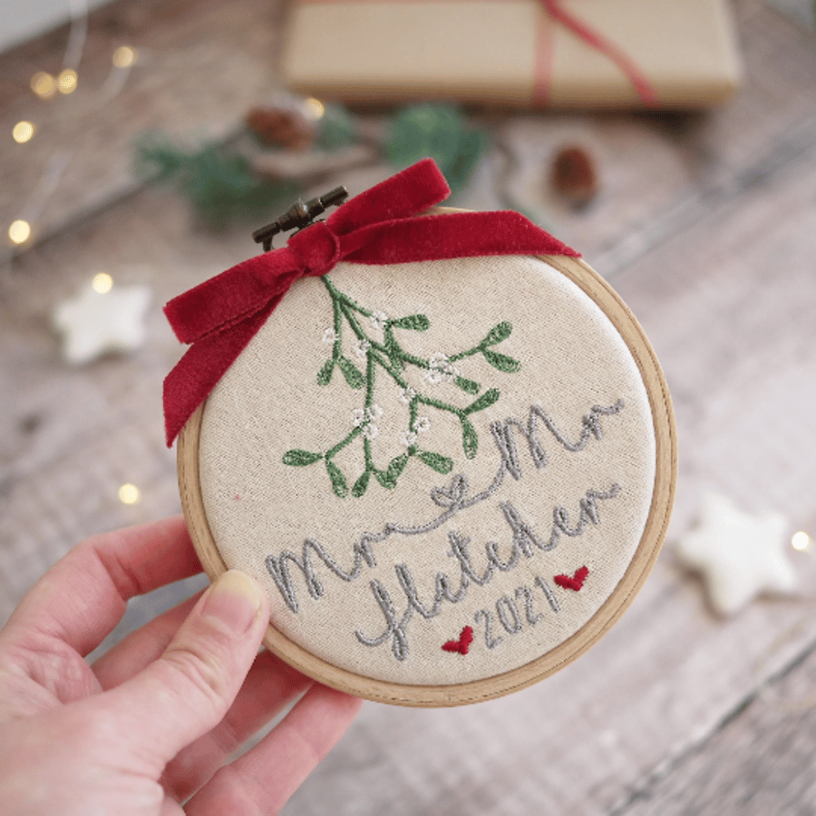 Personalised First Married Christmas Decoration Gift