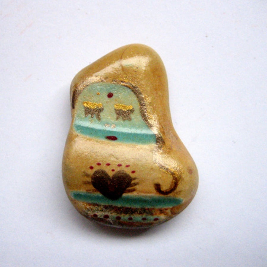 Sleeping Goddess stone (Scottish beach pottery.)