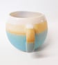 Mug Huggable Turquoise Blue Stoneware Ceramic. - Image 2