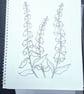 'Foxgloves' An original linoprint of foxgloves in three colours. - Image 10