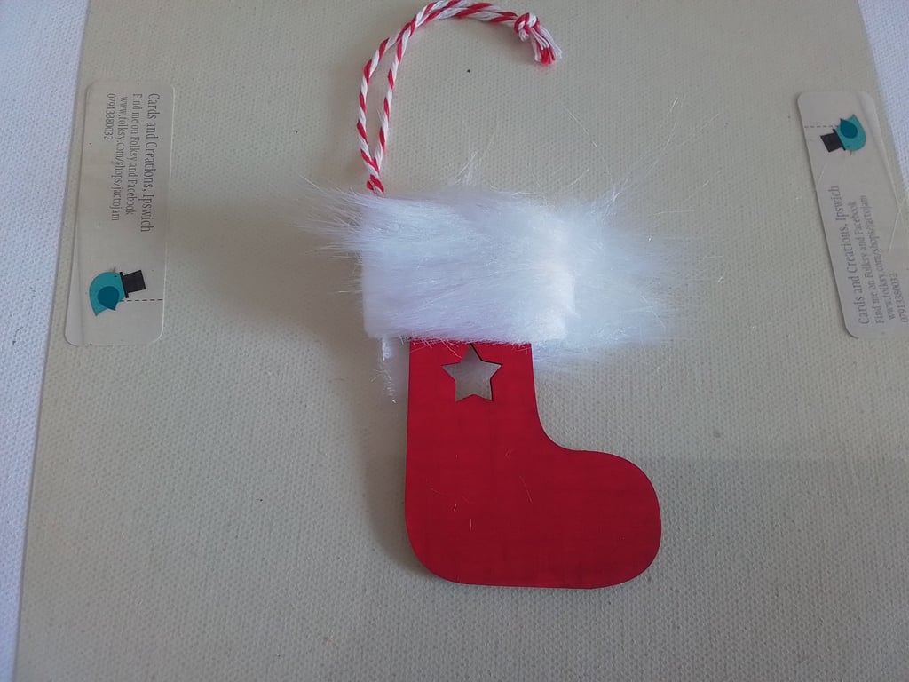 Christmas stocking. Wooden decoration. Christmas decoration. Ref 481