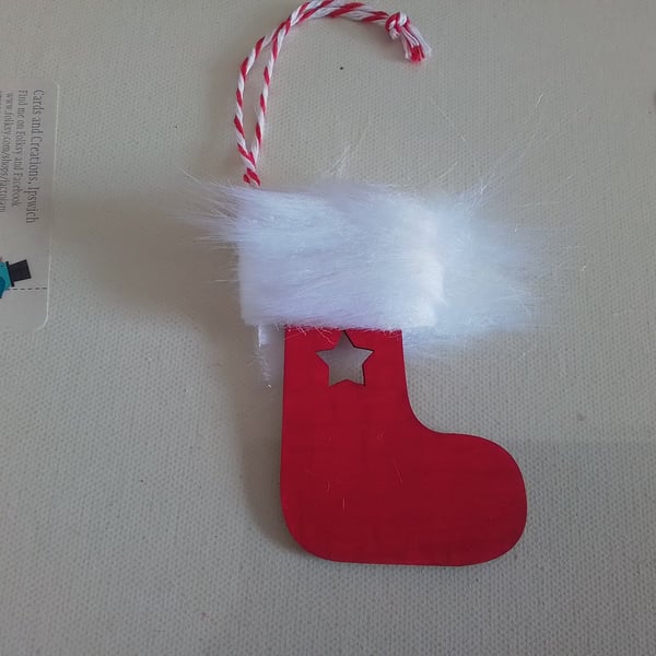Christmas stocking. Wooden decoration. Christmas decoration. Ref 481