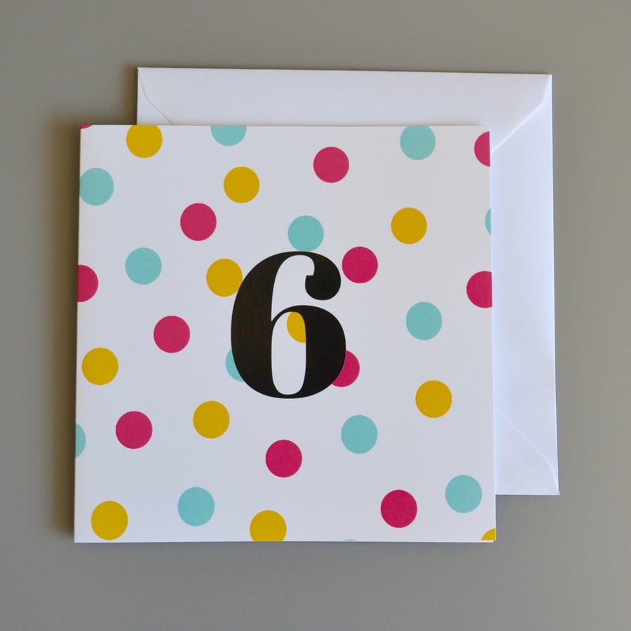 6th Birthday Card for Girl, Age Five, Fifth Birthday Card