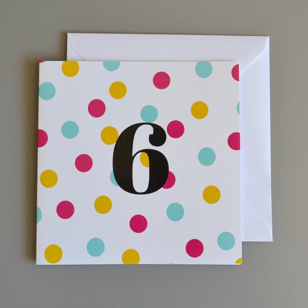 6th Birthday Card for Girl, Age Five, Fifth Birthday Card