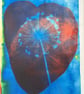 Hand printed flower in a heart picture. - Image 4
