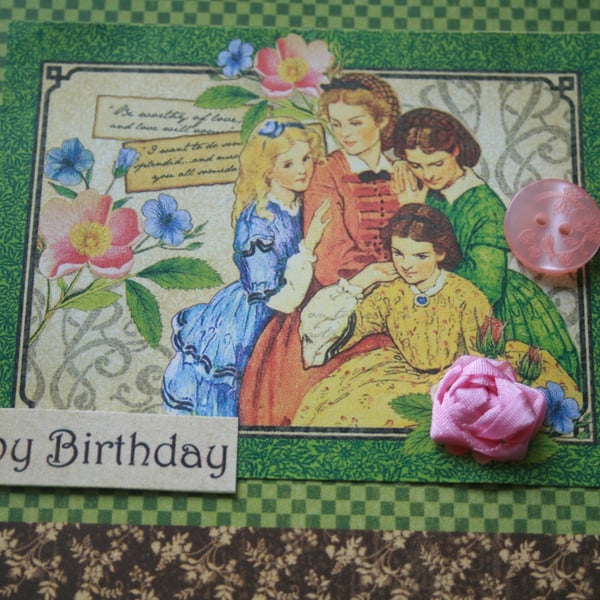 Little Women Birthday Card - Pretty Card - Beth, Jo, Meg and Amy. 