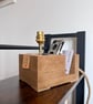 Handmade Oak Desk Lamp with Phone Holder - Wooden Table Light UK