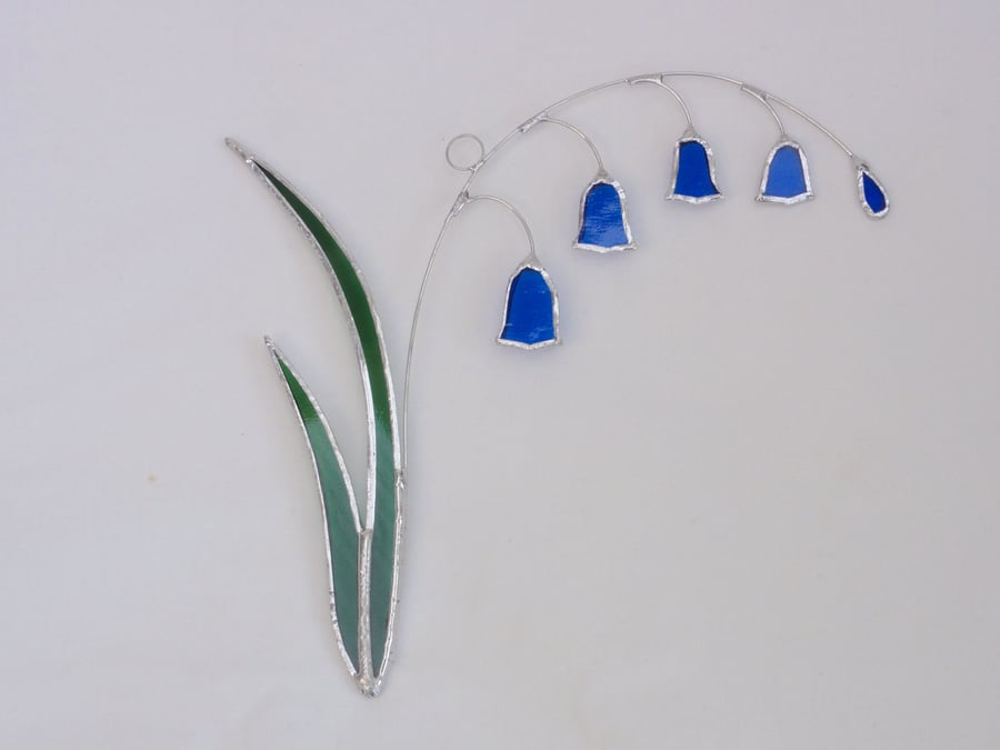 Stained Glass Bluebell Suncatcher - Blue
