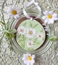 Daisy hand-painted log slice decoration - Image 4