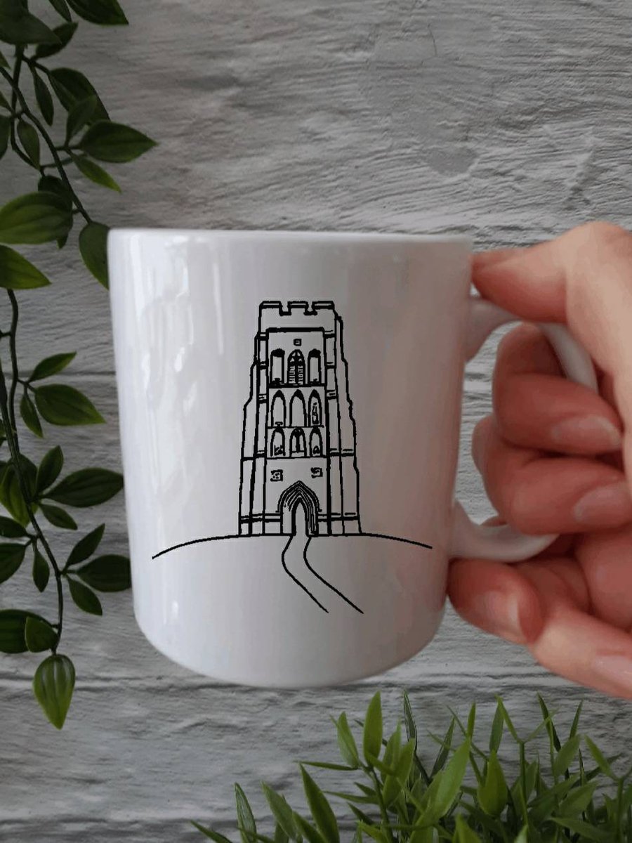 Personalised Glastonbury Tor Mug, ceramic coffee mugs