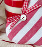RED AND WHITE STRIPED HEART DECORATION - midi size - Image 3