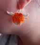 Highland cow earrings, crochet gift for women girls, Scottish present jewellery  - Image 5