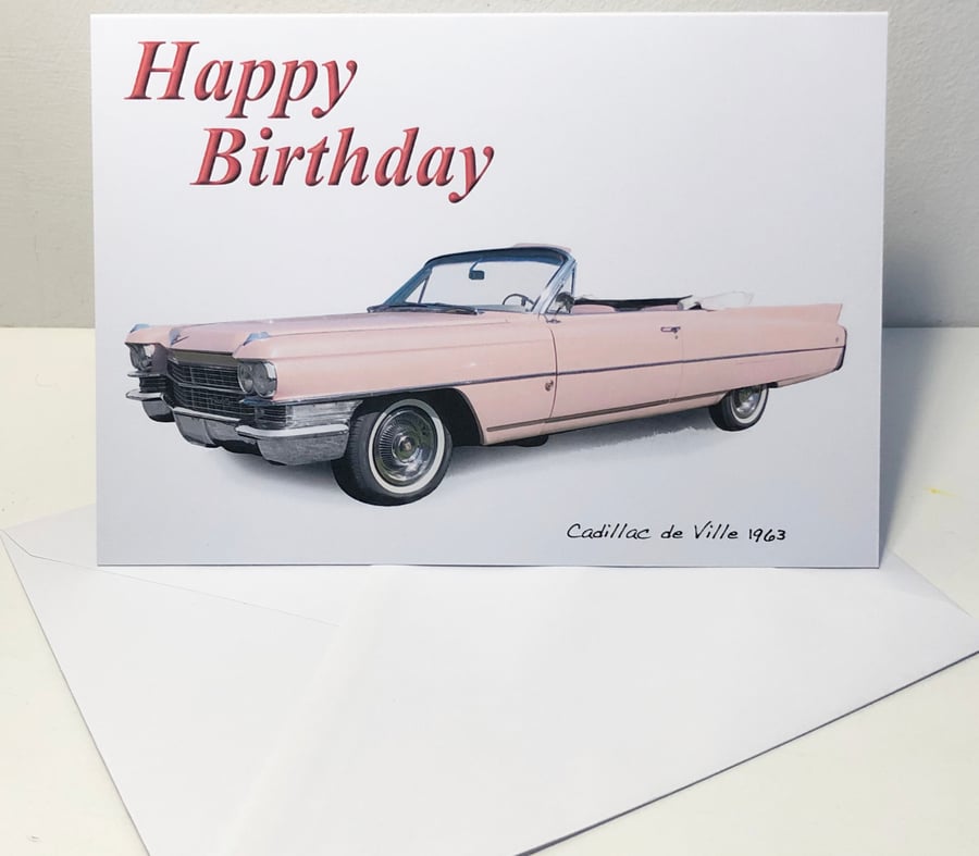 Cadillac de Ville 1963 - Birthday, Anniversary, Retirement or Plain Card