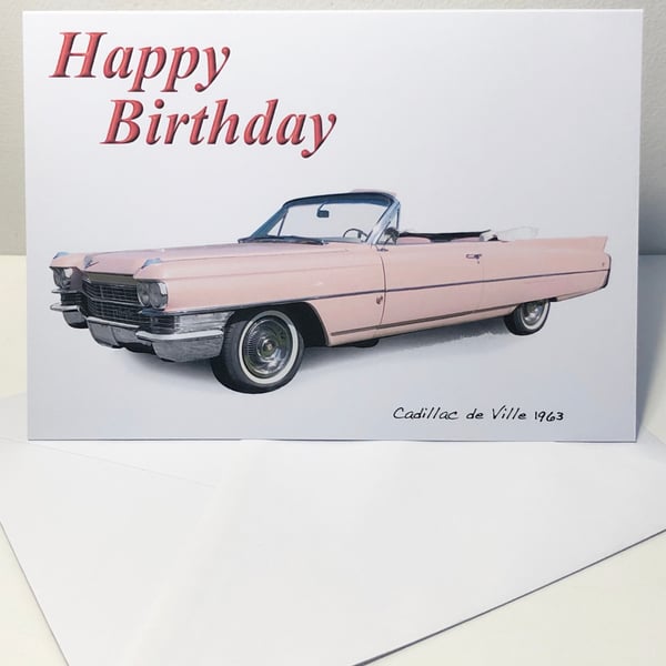 Cadillac de Ville 1963 - Birthday, Anniversary, Retirement or Plain Card