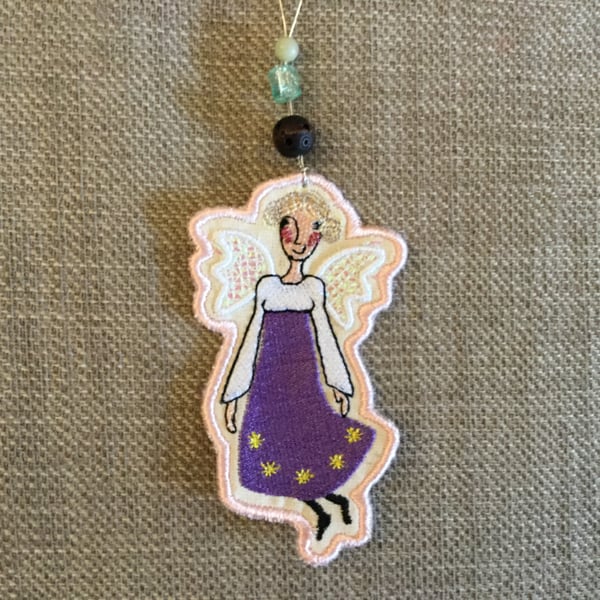 Hanging beaded angel decoration