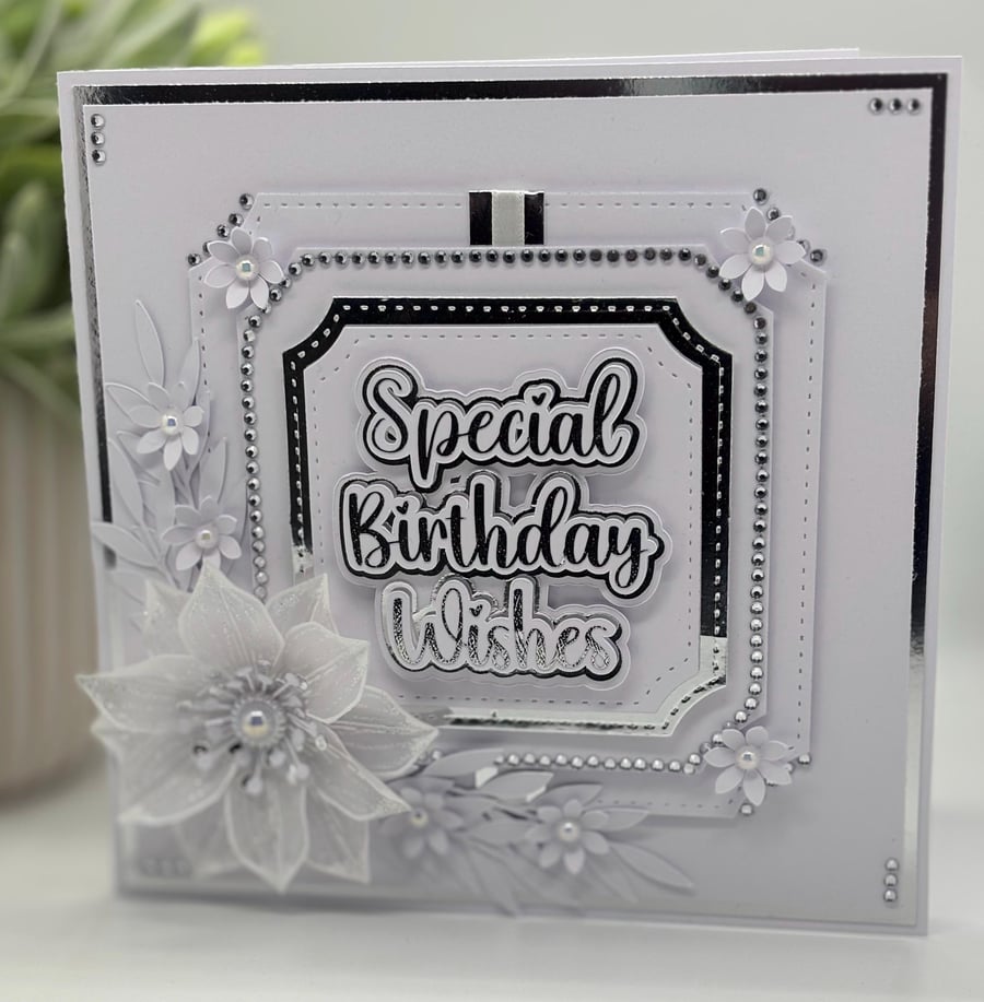 NEW Luxury 7 x 7 traditional standing Birthday Card