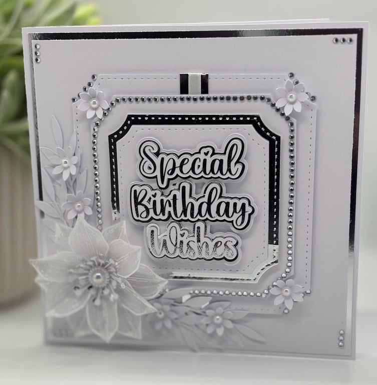 NEW Luxury 7 x 7 traditional standing Birthday Card