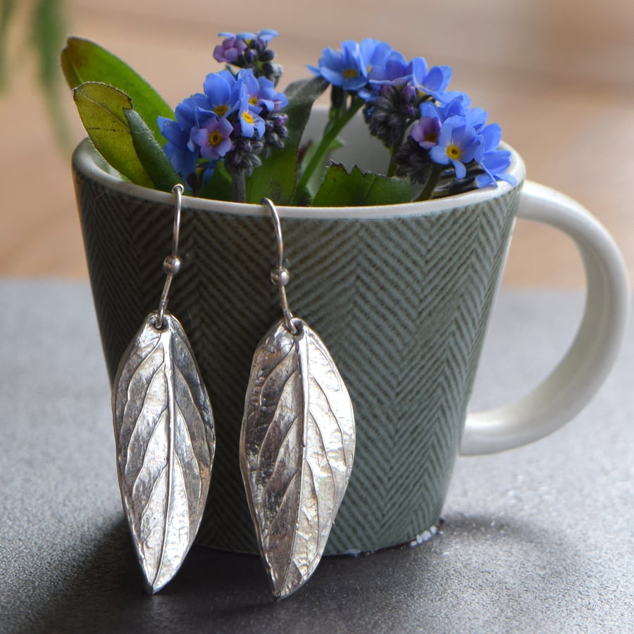 Leaf Earrings Sterling Silver