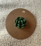 Round succulent polymer clay pin badge 
