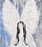Angel with Large Wings, Small Original Canvas Art - Image 8