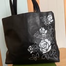 Flower Leather Tote Bag