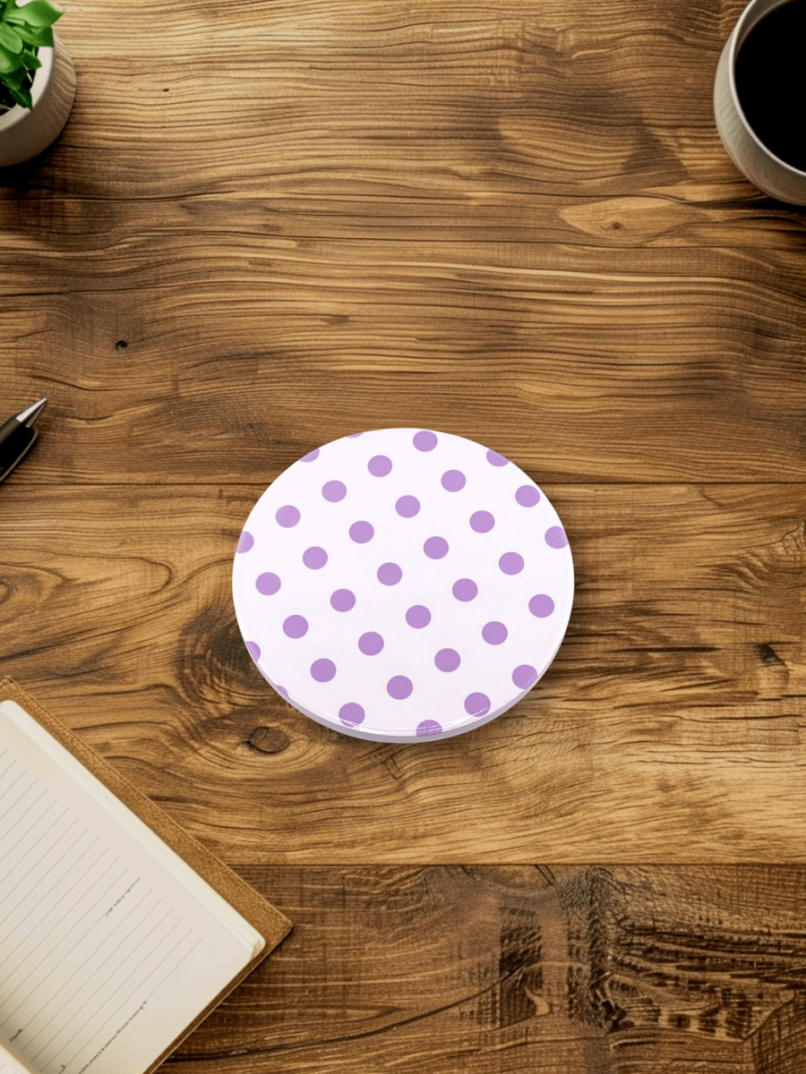 Purple Dotted Ceramic Coaster