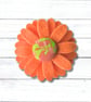 Daisy Brooch, Orange Flower, Felt Flower