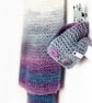 Hand Knitted Dog and Human Scarf Set - Blues Greys