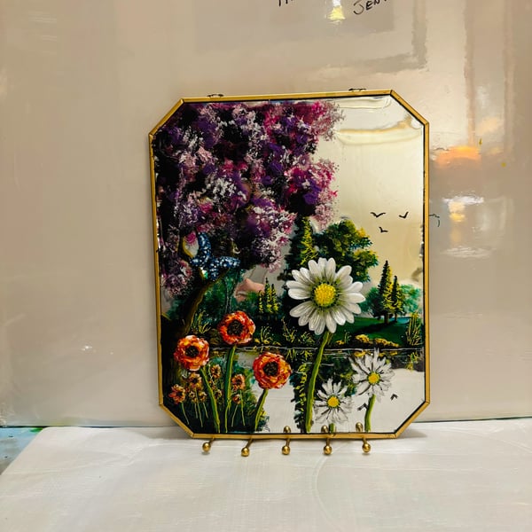 A hand painted mirror by Andrew Jenkins 