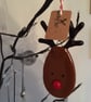 Fused Glass Rudolph Christmas Tree Decoration - Image 1