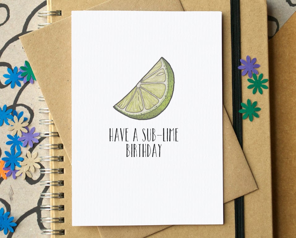 Funny "Have A Sub-lime Birthday" Card